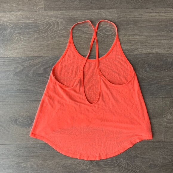 Aritzia Wilfred Free Tank Top Cropped Bright neon orange flowy Burnout Size XS - Picture 11 of 11